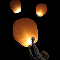 Sky Lantern Blanche Lanterne Volante Thaïlandaise 86cm