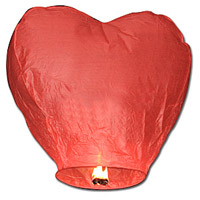 Sky Lantern Coeur Mariage Rouge