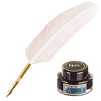 Plume d'Oie Stylo Plume avec Encrier