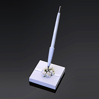 Porte Stylo Registre ou Livre d'Or Roses Blanches