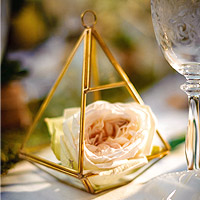 Terrarium en Verre Doré Pyramide