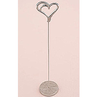 Tige Argentée Marque Table Mariage Double Coeurs