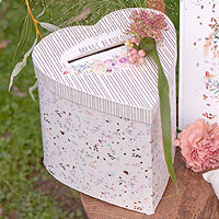 Tirelire Mariage Fleurie Coeur Rose Gold