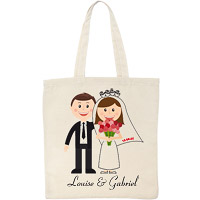 Tote Bag Personnalisé Mariés Bd x10