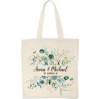 Tote Bag Personnalisé Mariage Eucalyptus x10