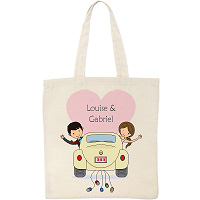 Tote Bag Personnalisé Voiture Mariés