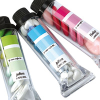 Lot de 5 Tubes Peinture Gouache Translucides Contenant