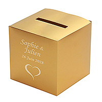 Urne Dorée Personnalisée Mariage Coeur