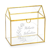 Urne en Verre Dorée Maison Mariage Personnalisée