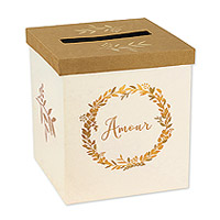Urne Kraft Amour Couronne de Laurier Ivoire Gold