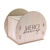 Urne Ronde en Bois Naturel Merci Beaucoup