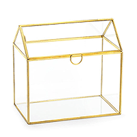 Urne en Verre Contour Dorée Forme de Maison