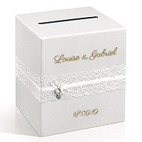 Urne Mariage Dentelle Personnalisée
