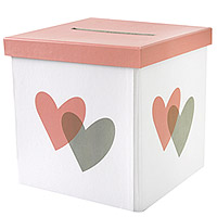 Urne Tirelire Coeur Rose et Gris