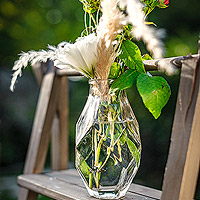 Vase Bouteille en Verre Rétro forme Origami