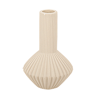 Vase en Céramique Rainures Beige
