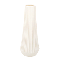 Vase Syrte en Céramique Rainuré Blanc