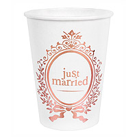 Gobelets Carton Just Married Métallisé Rose Gold x10