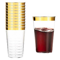 Verres Plastique Cristal Liseré Doré