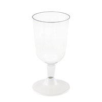 Verres à Pied Blanc Réutilisables x6