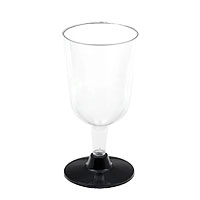 Verres à Pied Noir Réutilisables x6