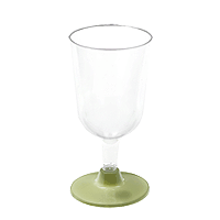 Verres à Pied Vert Sauge Réutilisables x6