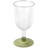 Verres à Pied Vert Sauge Réutilisables x6