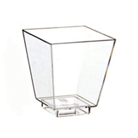 Lot 12 Verrines Cubiques PVC Rigide Clair Lavables