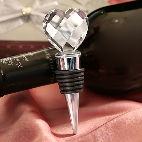 Bouchon de Vin Coeur Cristal Cadeau Invité
