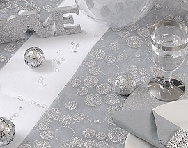 10 Boules Paillettes Décoration Table Argent