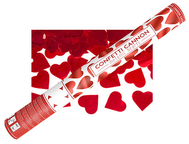 CANON CONFETTIS COEURS ROUGES