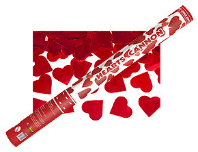 Lot De 4 Canons à Confettis Cœur Rouge - Lanceur Pour Mariage, Anniversaire, Effet 6-8 M