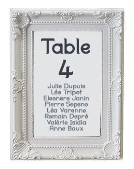 Marque table cadre baroque blanc