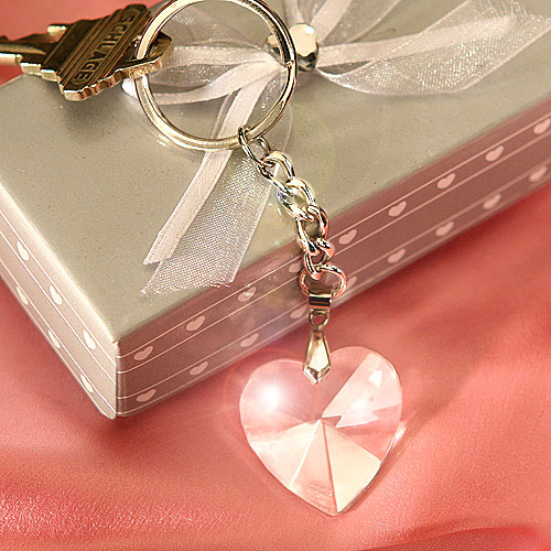 Porte Clef Coeur Cristal Cadeau Invité Mariage
