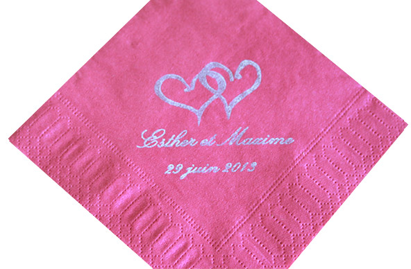 Serviettes Papier Personnalisées Prenoms Mariage