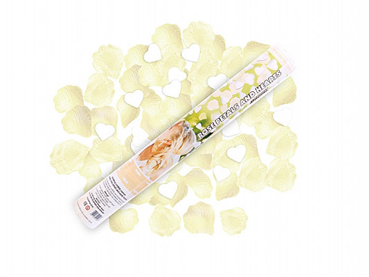 Canon Explosif Confettis Blancs Petales Ivoire