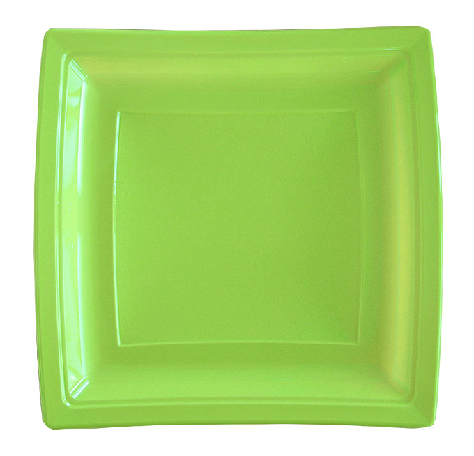 4x Assiettes en plastique vert - 34 cm - Assiette plate - Assiette