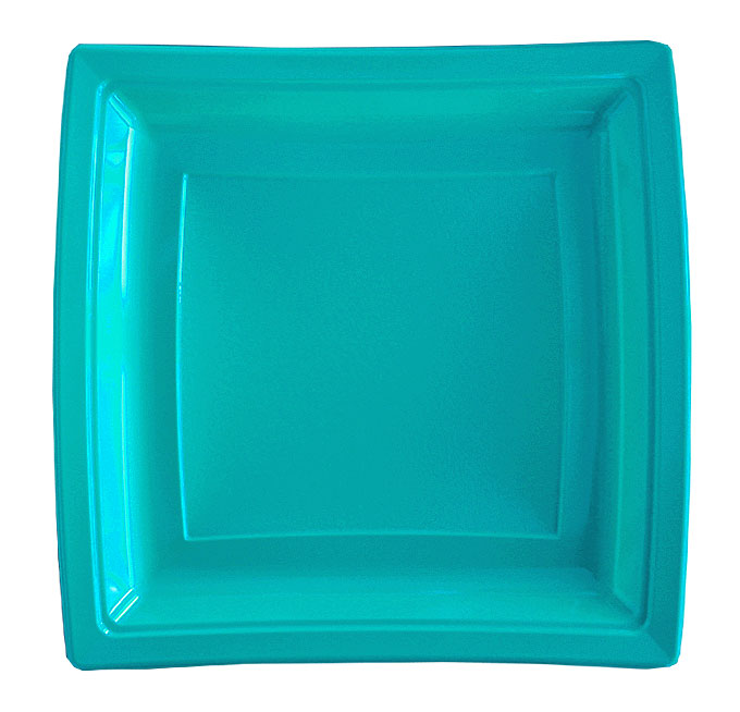 Assiette plastique turquoise