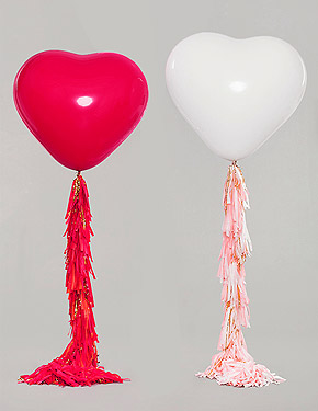 Ballons Coeurs Géants 45cm Mariage Blanc Rouge