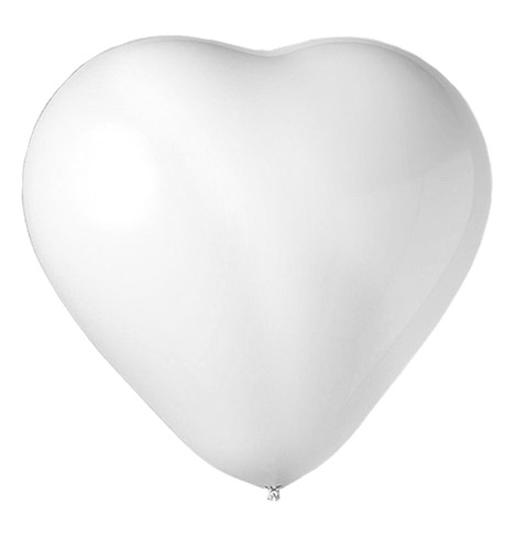 Ballon aluminium coeur blanc 45 cm - Vegaooparty