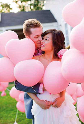 Ballons Coeurs 35cm Rose