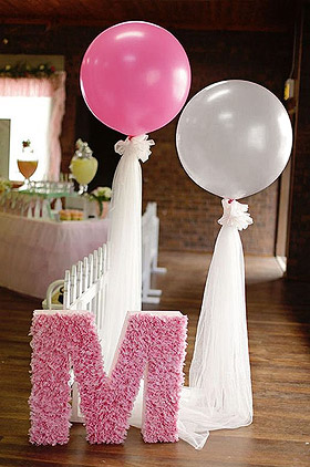 Ballon Géant Mariage 1m Gris Fuchsia