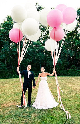 Mariés avec ballons géant 1m