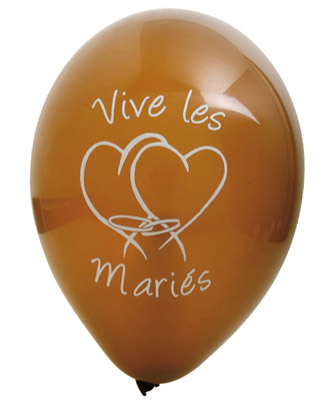 Ballons Vive les Mariés Coeur Chocolat