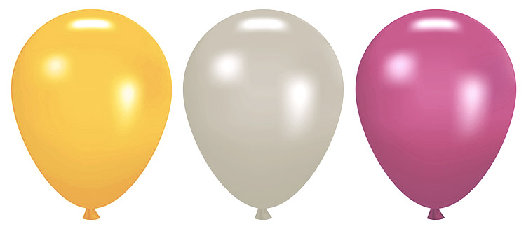 Ensemble de 10 Ballons Nacrés Argent Diam. 30 cm - Éclat