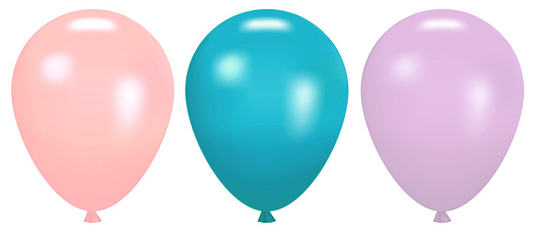 BALLON TRANSPARENT 30CM A CONFETTIS BLEU PASTEL (x5)