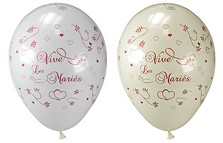 Ballons Vive les Mariés Blanc Ivoire