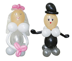 Kit Ballon Couple de Mariés Humoristique Blanc Noir