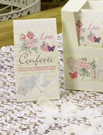Boite Confettis Coeur Ivoire Mariage