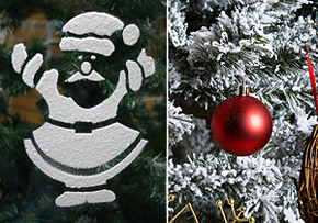 Décoration Noël Neige Fenêtres & Sapin